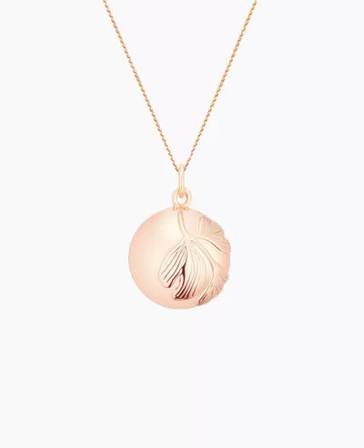 Bola GINKGO sur chaine finition or rose