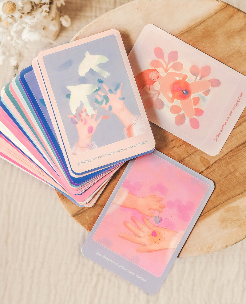 Cartes d'affirmations positives pour la naissance