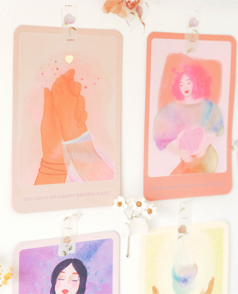 Cartes d'affirmations positives pour la naissance