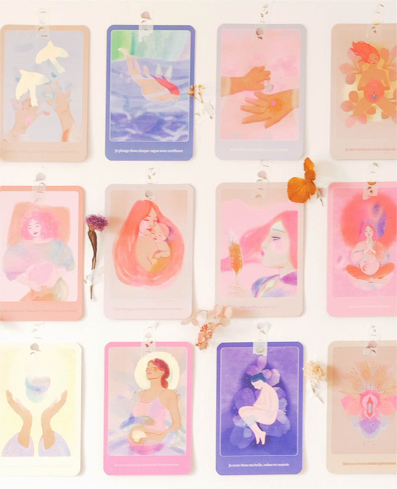 Cartes d'affirmations positives pour la naissance