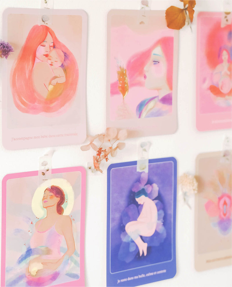 Cartes d'affirmations positives pour la naissance